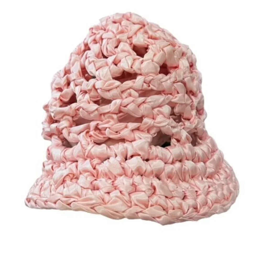 Satin Braided Ribbon‎ Pink Hat with Ribbon Pastel Holiday Spring Party Barbie
